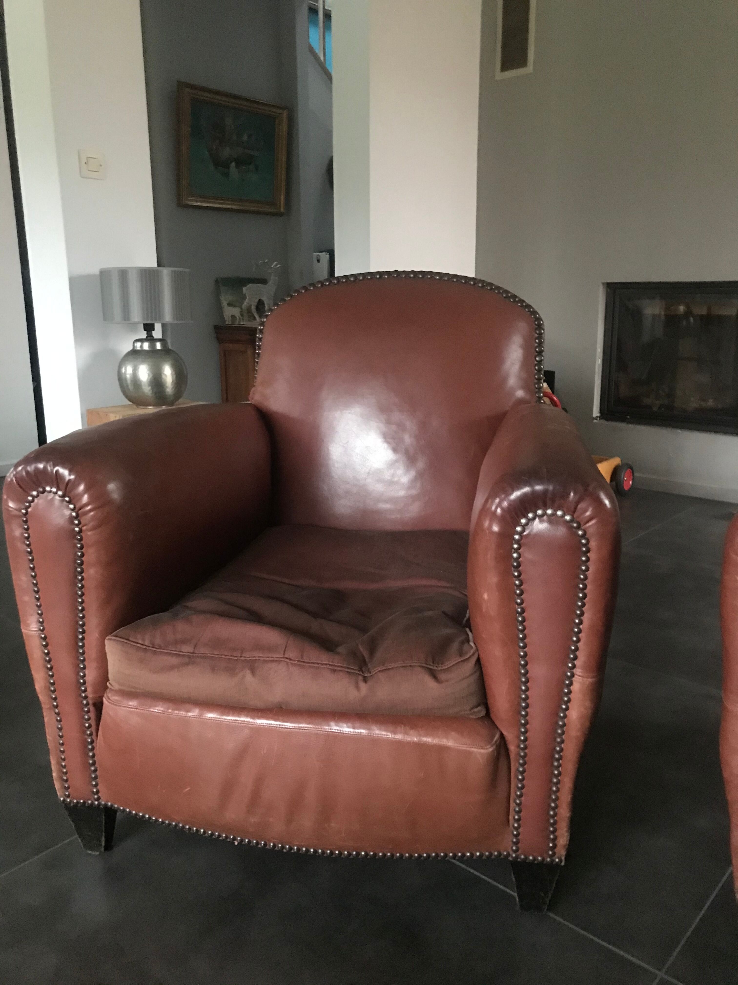 Pair of club armchairs 20s