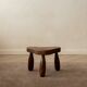 French Brutalist Wooden Tripod Stool in Solid Oak, 1950s