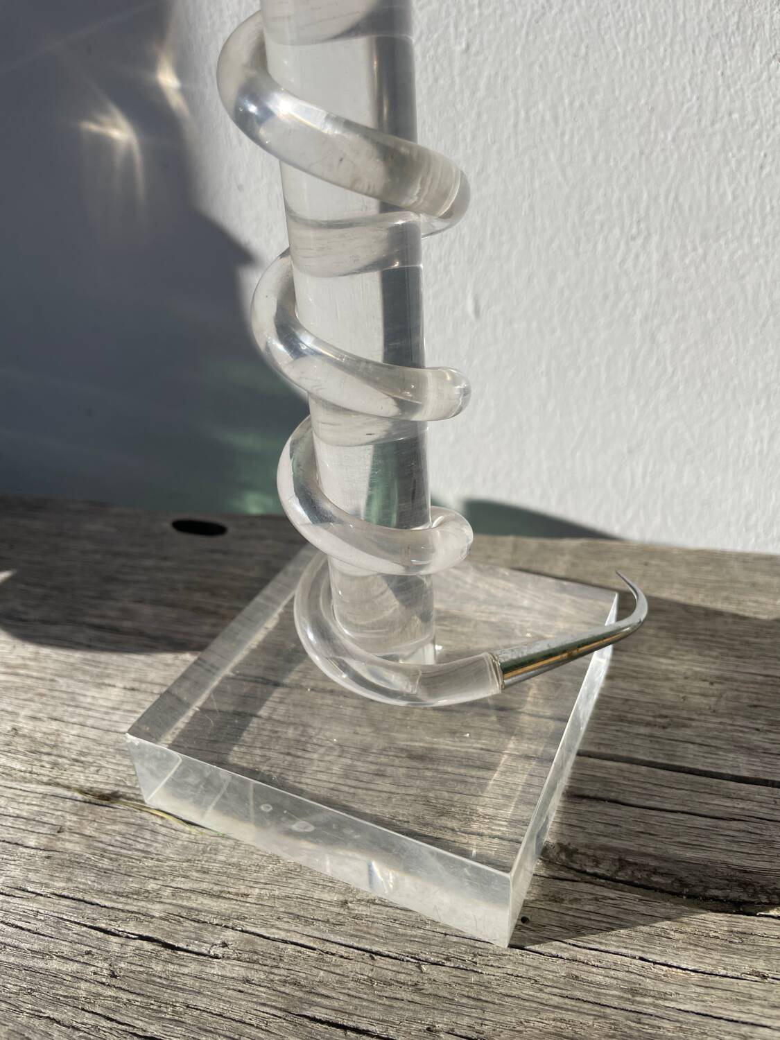 Silver-plated metal candlestick signed Alessandro Albrizzi 1970