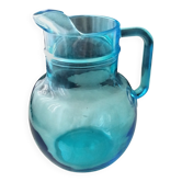Cruche à eau ou orangeade en verre moulé  2 Litres