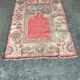 Tapis de prière Kilim vintage marron en laine, motif mihrab turc années 1930