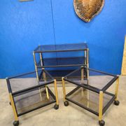 Ensemble console étagère et table basse Erard France vers 1970