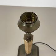 lampe de table Art déco unique en laiton et bois, Allemagne années 1930