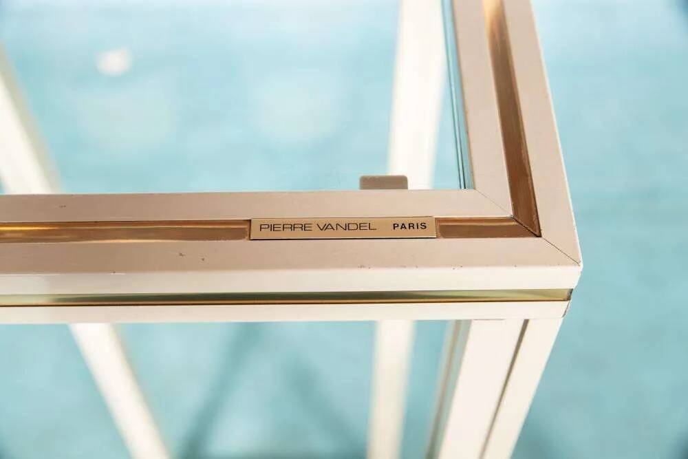 Minimalist column set by Pierre Vandell, postmodern art base.