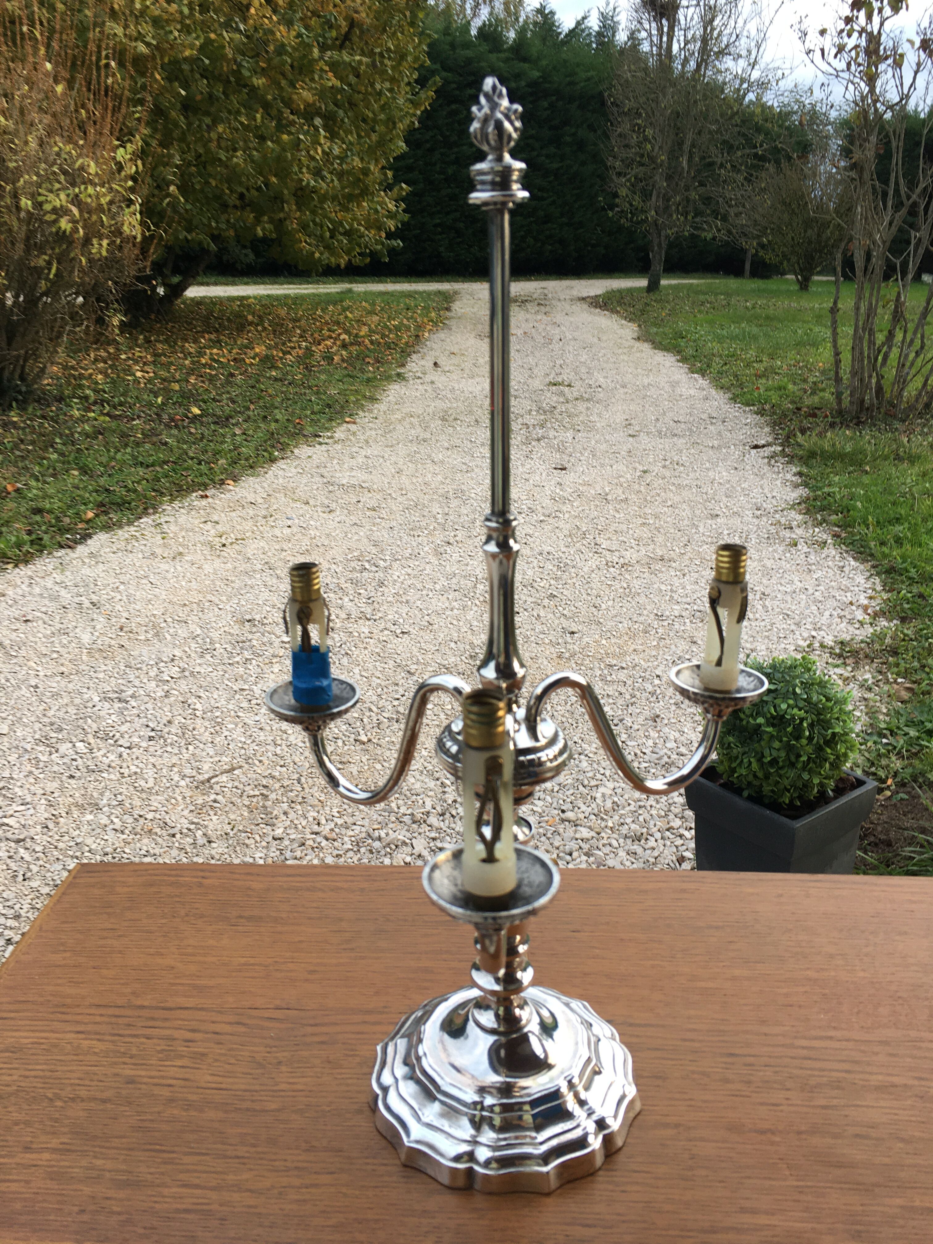 Silver hot water bottle lamp