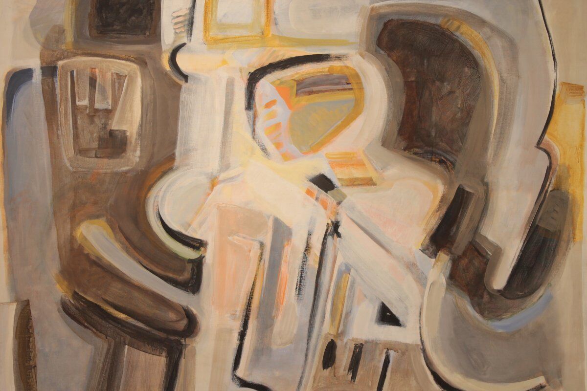 Large abstract oil on canvas dated 1969 - Henri Larriere (1935-2024)