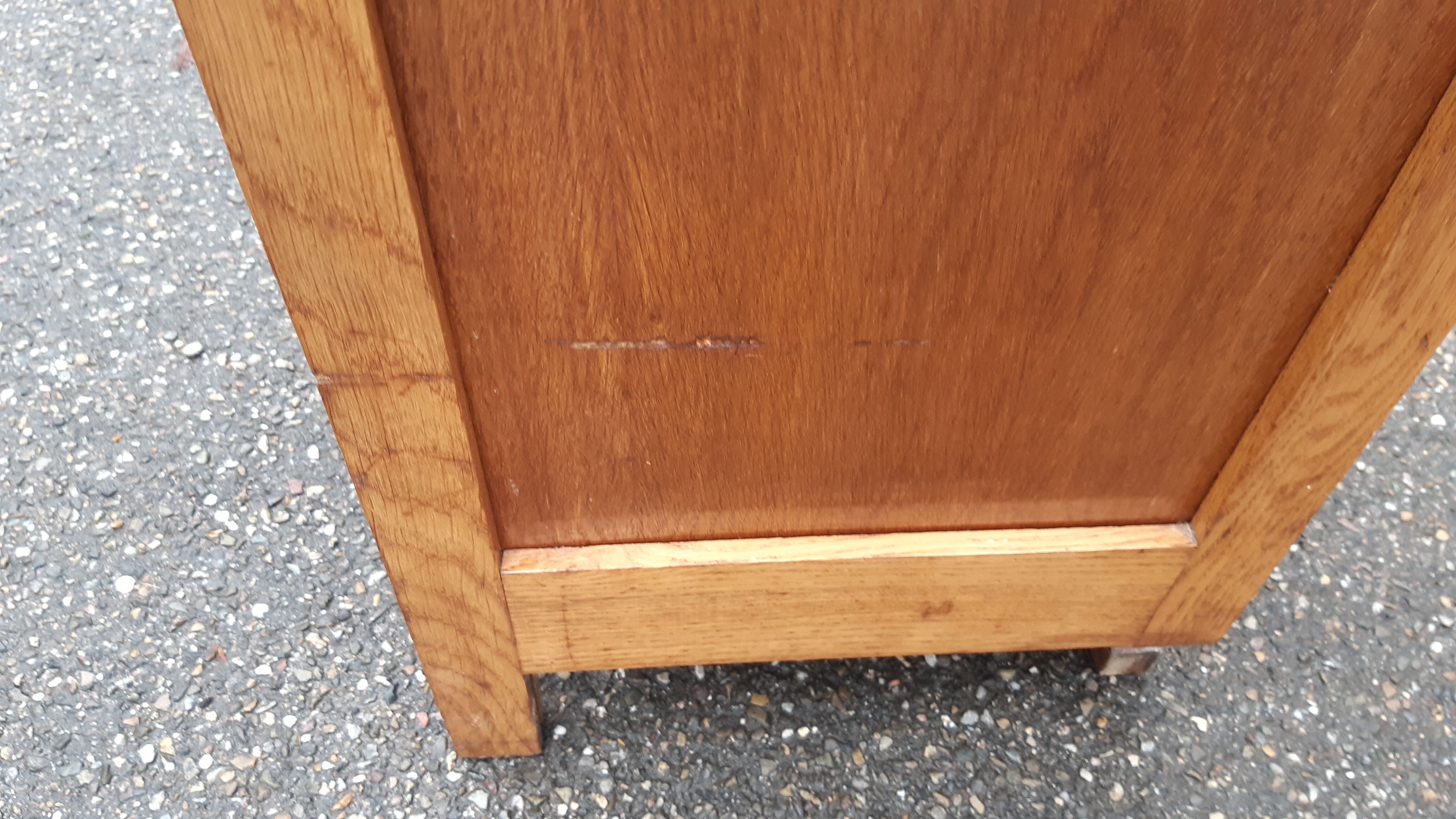 Bedside art deco oak and marble