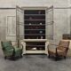 Old school library, white patinated two-body dresser, year 1888
