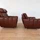 Vintage Danish mid-century lounge chairs by Svend Skipper in burgundy leather