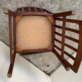 Pair of Scandinavian teak and velvet chairs 1960