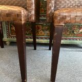 Chaises à manger en cuir tissé