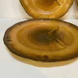 Set of 4 plates in grés Chantilly France Decor unalterable 1970
