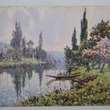 Georges Planes (1897-1977) Valley Landscape, Riverbank (double-sided)