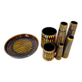 Collection of 6 Ceramic Vases and a Upsala Ekeby Nevada Tray 1962