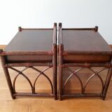 Pair of rattan bedside tables Roche Bobois
