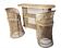 Vintage rattan and wicker bar with 2 stools – 1960s/70s