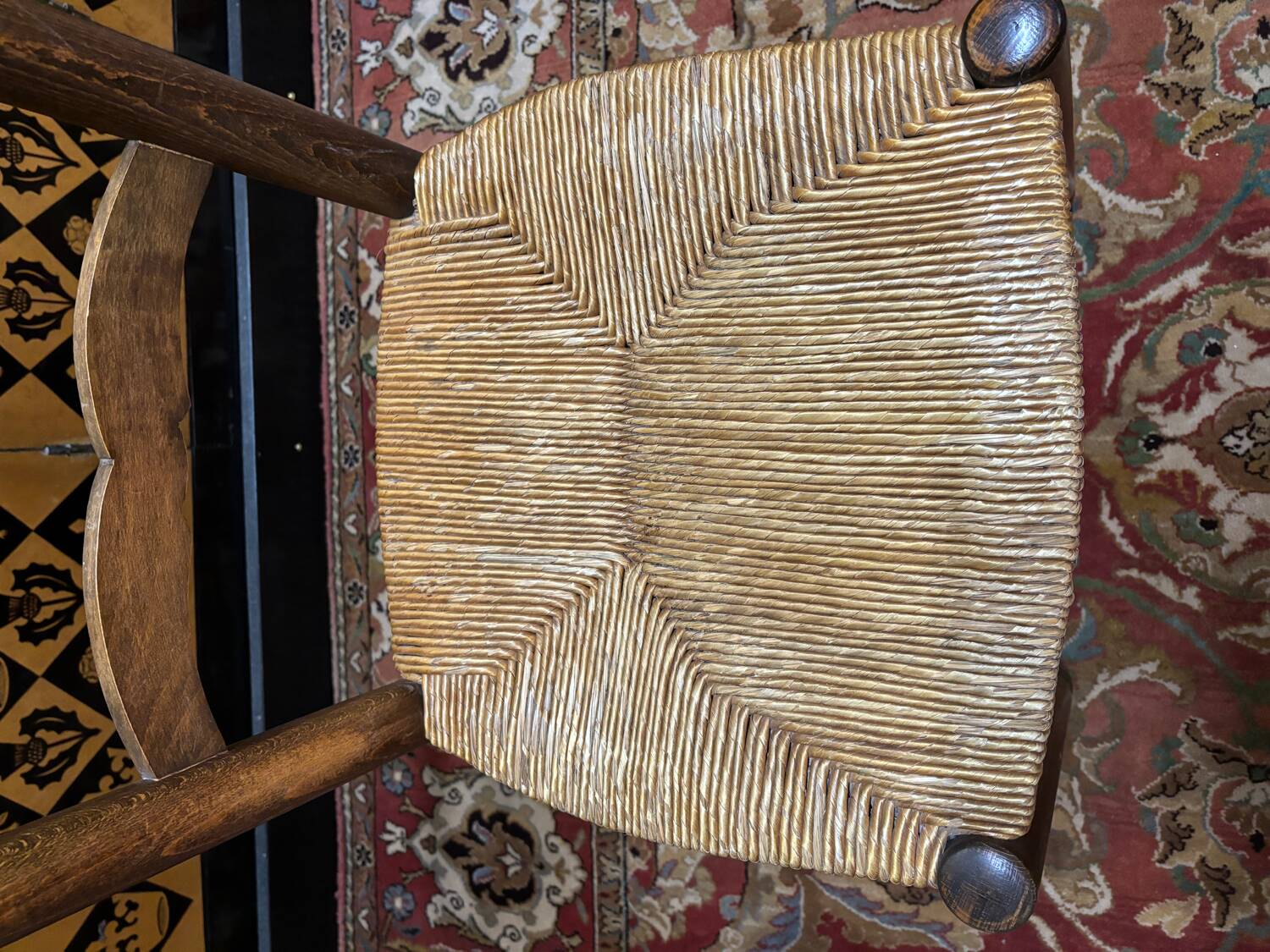 6 brutalist straw chairs