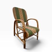 Fauteuils en rotin éclissé style Audoux Minet des années 50 F