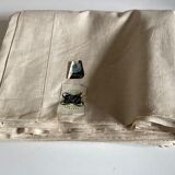 Linen canvas trousseau reserve sheet Le Bon Marché 1960