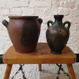 Ancien vase en terre cuite glaçuré
