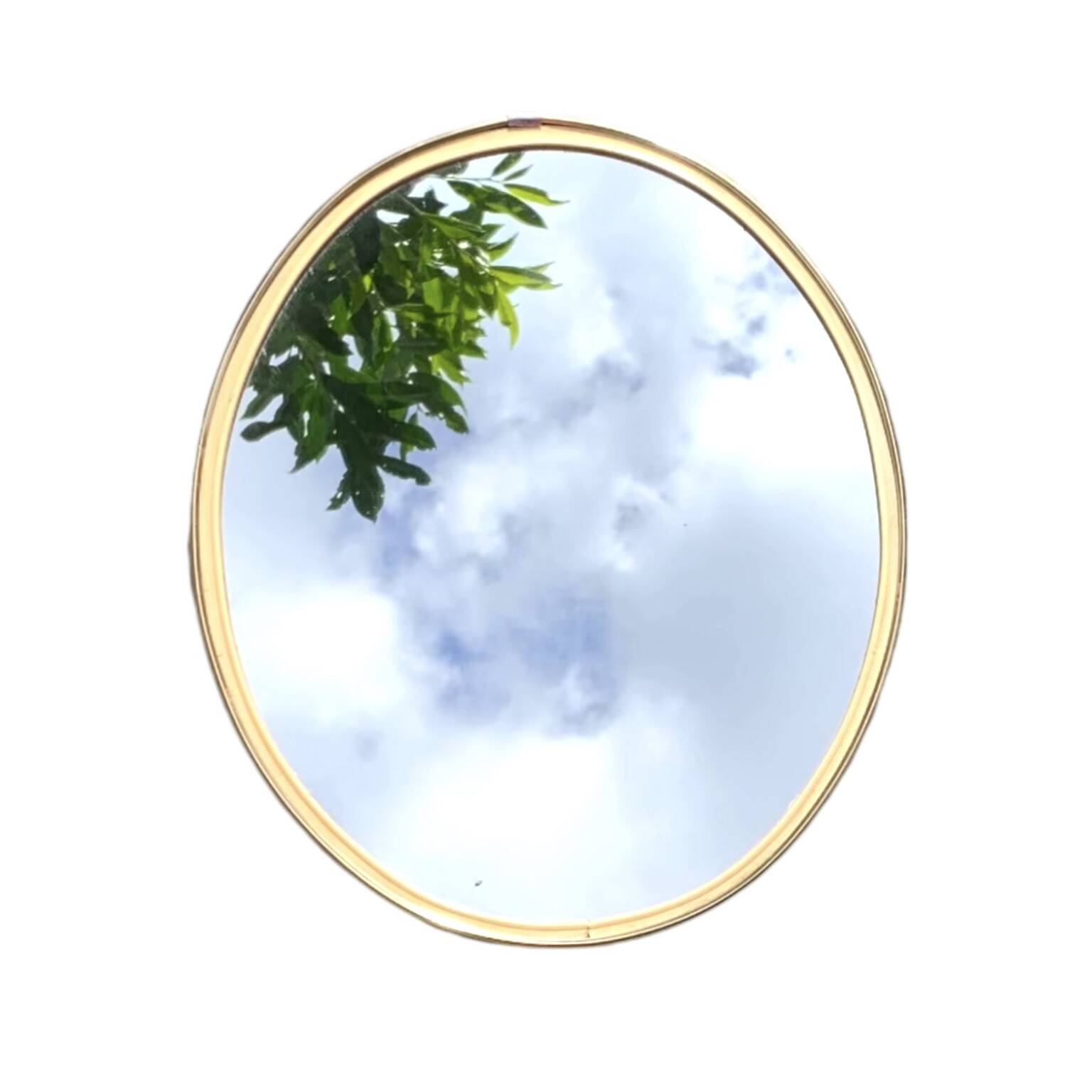 Vintage oval mirror with brass border - EDIL