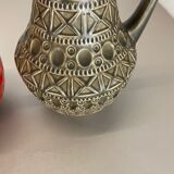 Set of 2 multi-color fat lava op art pottery vase made bay ceramics, germany