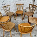 Set of 7 antique bistro chairs