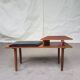 Vtg Mid Century Teak Vinyl Hallway Telephone Chair Table Bench Stool Danish 70s