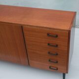 1960s sideboard with 5 drawers in walnut