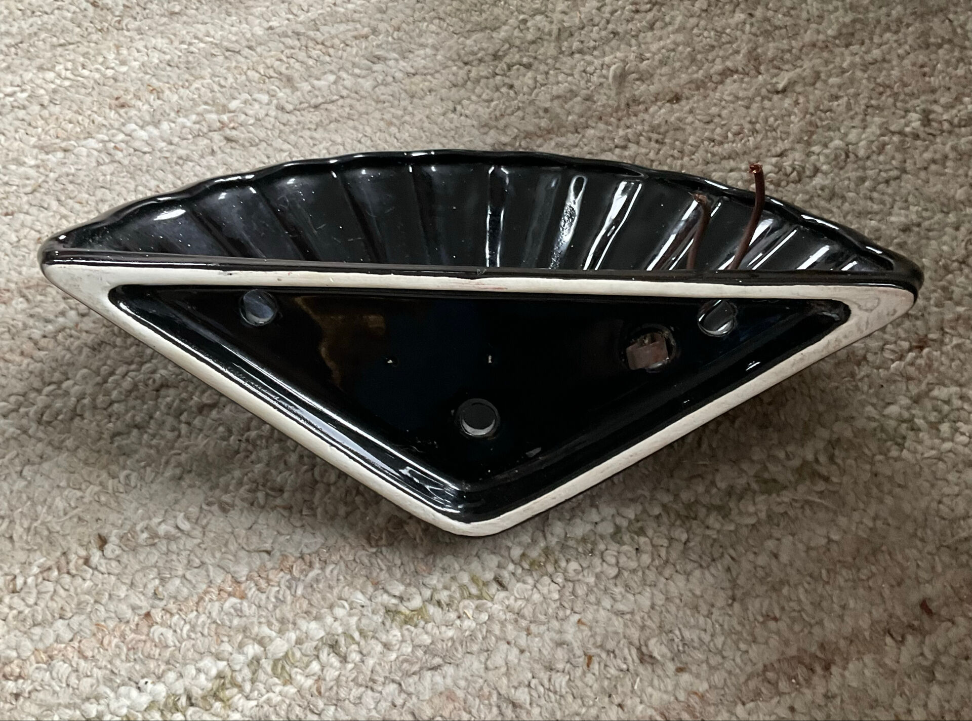 Pair of vintage shell wall lights in glazed porcelain