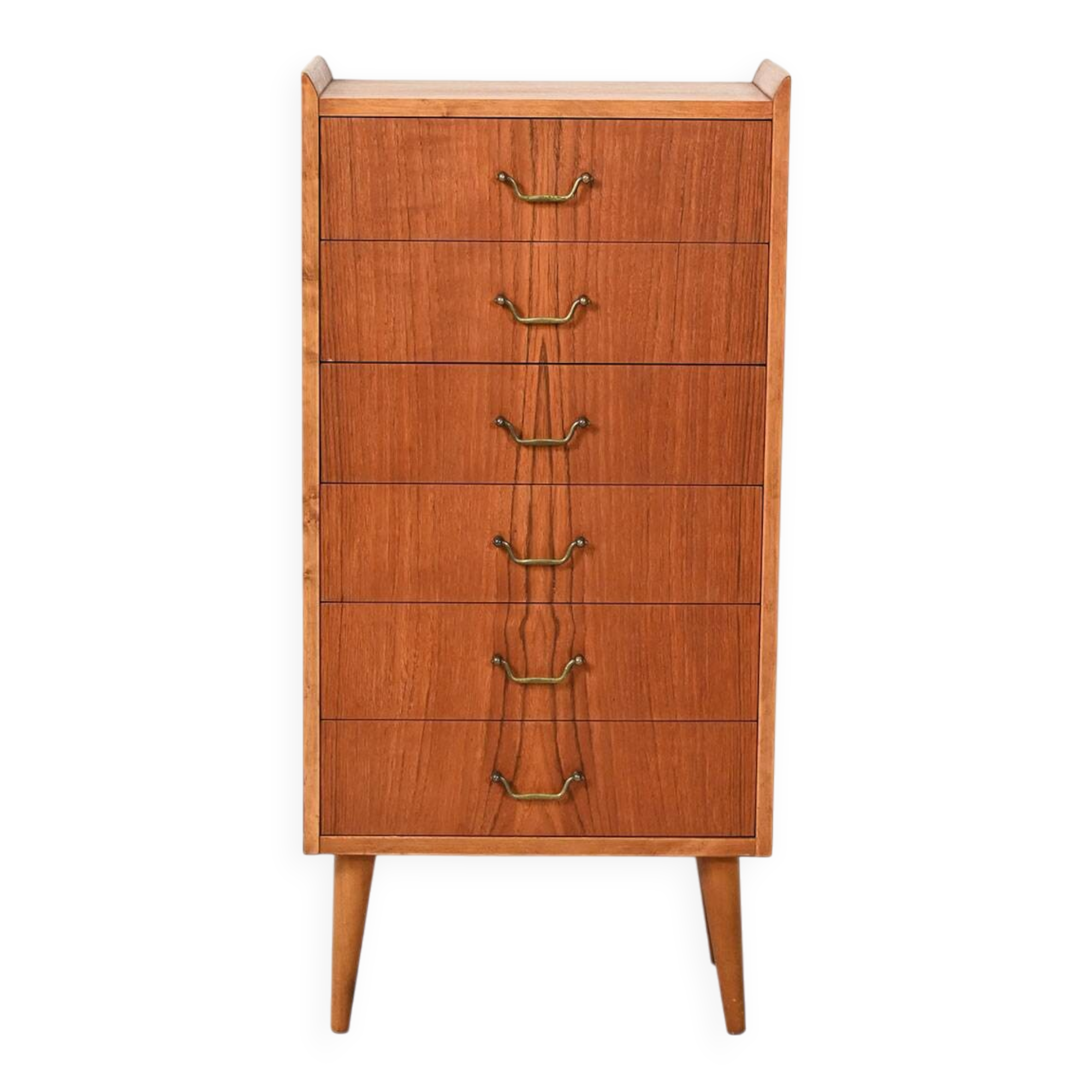Small Scandinavian teak chest of drawers from the 1950s