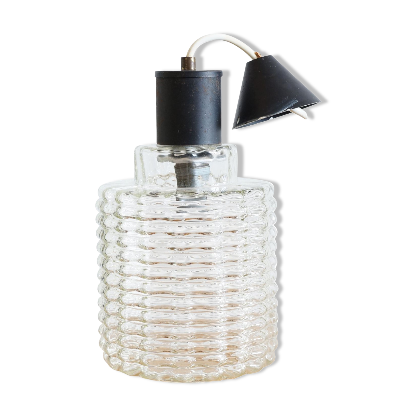 Cylindrical suspension in molded glass 1960