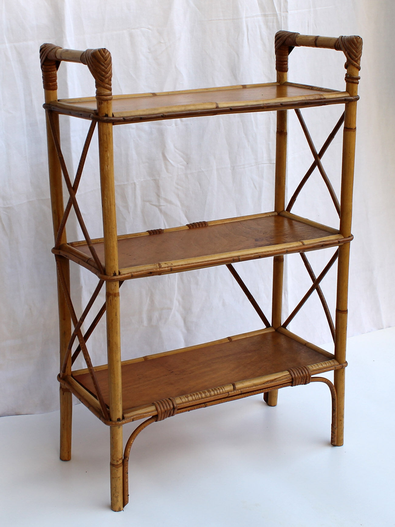 Bamboo and rattan shelf