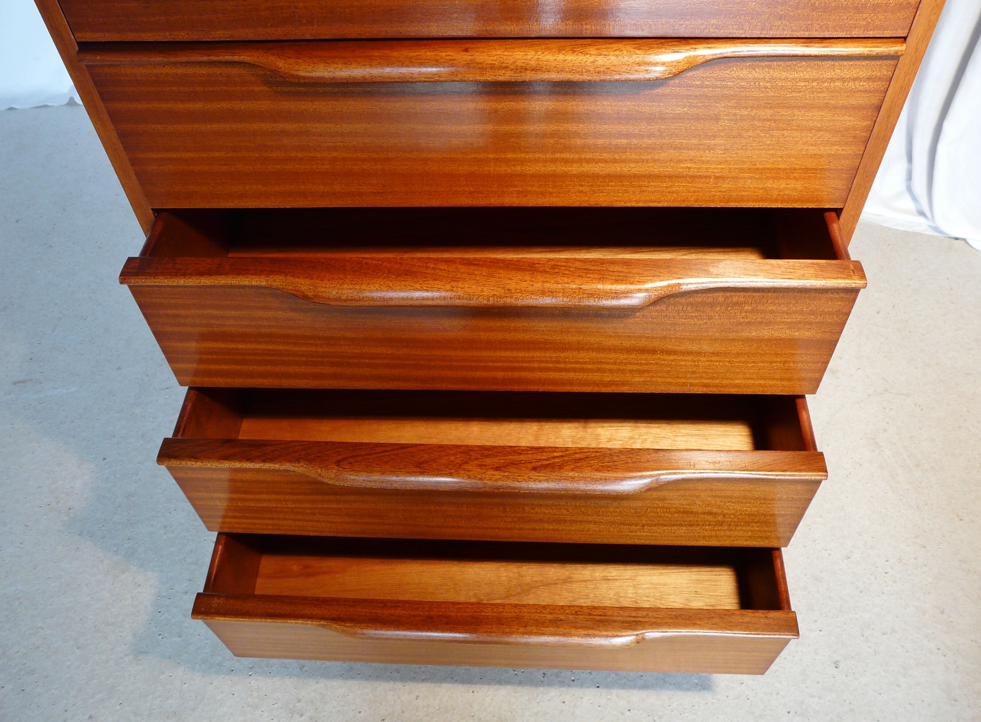 High Scandinavian teak chest of drawers