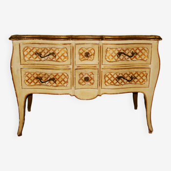 Louis xv style curved 1900 chest of drawers