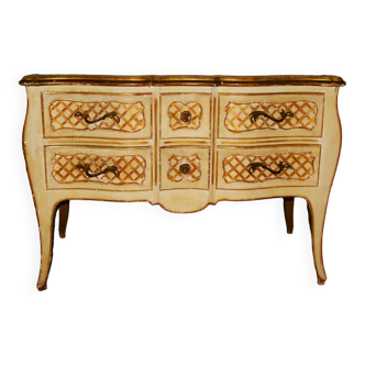 Louis xv style curved 1900 chest of drawers