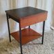 Modernist bedside table in wood and metal - 1950s/60s