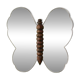 Vintage wall mirror "Butterfly" with wooden accent