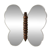 Vintage wall mirror "Butterfly" with wooden accent