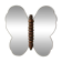 Vintage wall mirror "Butterfly" with wooden accent