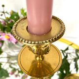 Golden brass candle holders