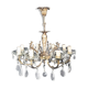 8 lights, crystal, bronze and brass chandelier