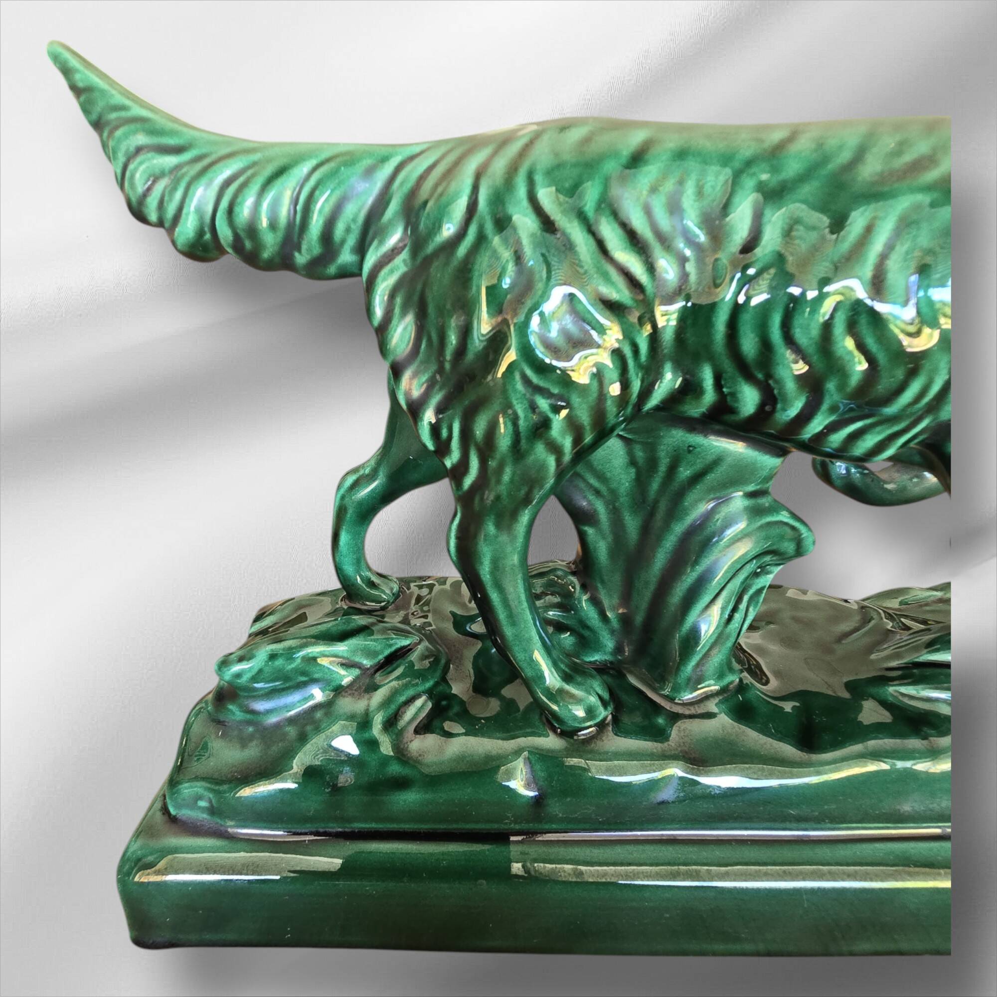 Large Art Deco Collectible Porcelain Irish Setter Sculpture