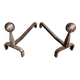 Pair of 1930 modernist chenets decorated with a ball
