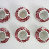 Set of 6 cups with saucers and milk jug The Hunter, England vintage