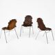 Ensemble de 3 Chaises Les Arcs par Charlotte Perriand, années 1960