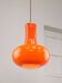 Mid-Century Italian Orange Glass and Brass Pendant Lamp