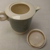 Digoin Sarreguemines almond green vintage Art Deco earthenware coffee set