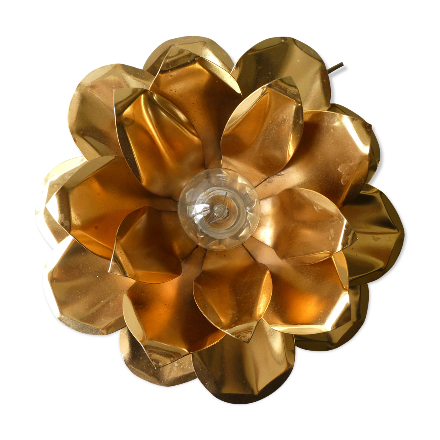 Golden metal flower wall lamp