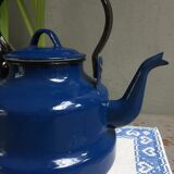 Vintage blue enamelled kettle